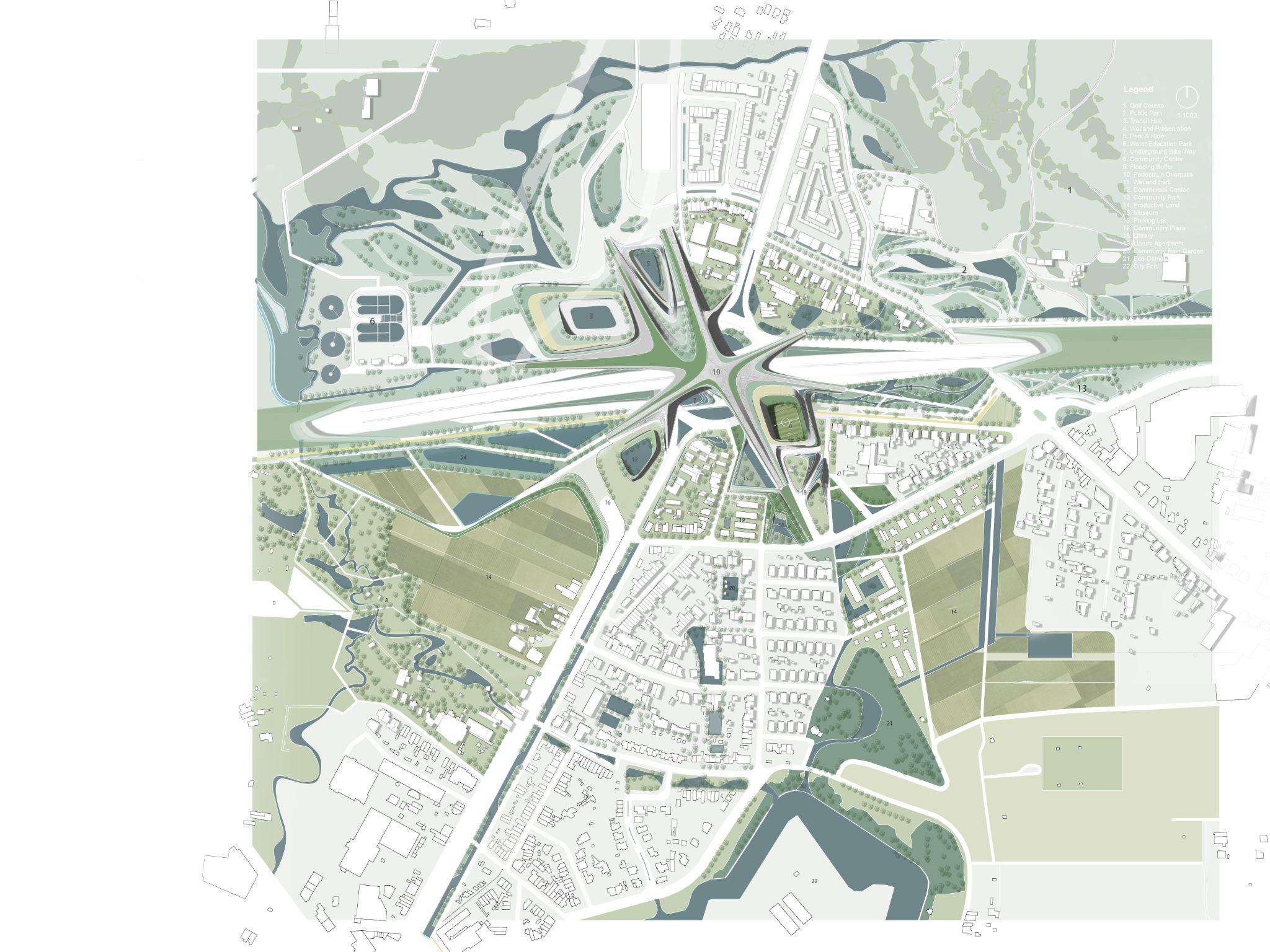 Master plan / Landscape, water and public space