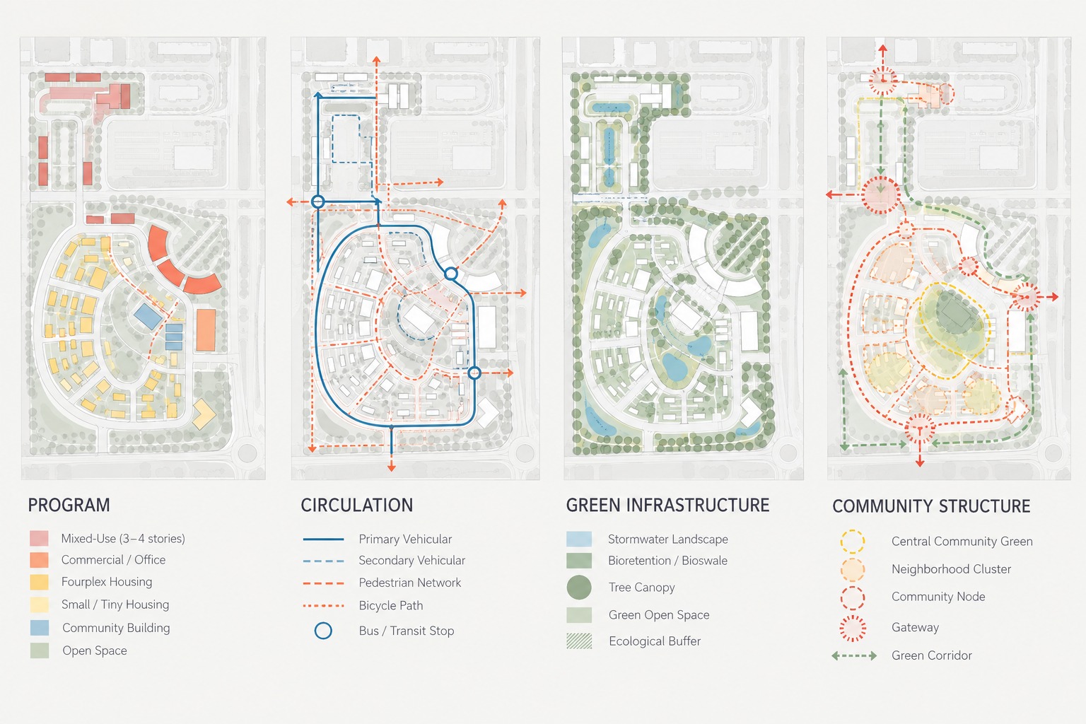 Program / Circulation / Green infrastructure / Community structure